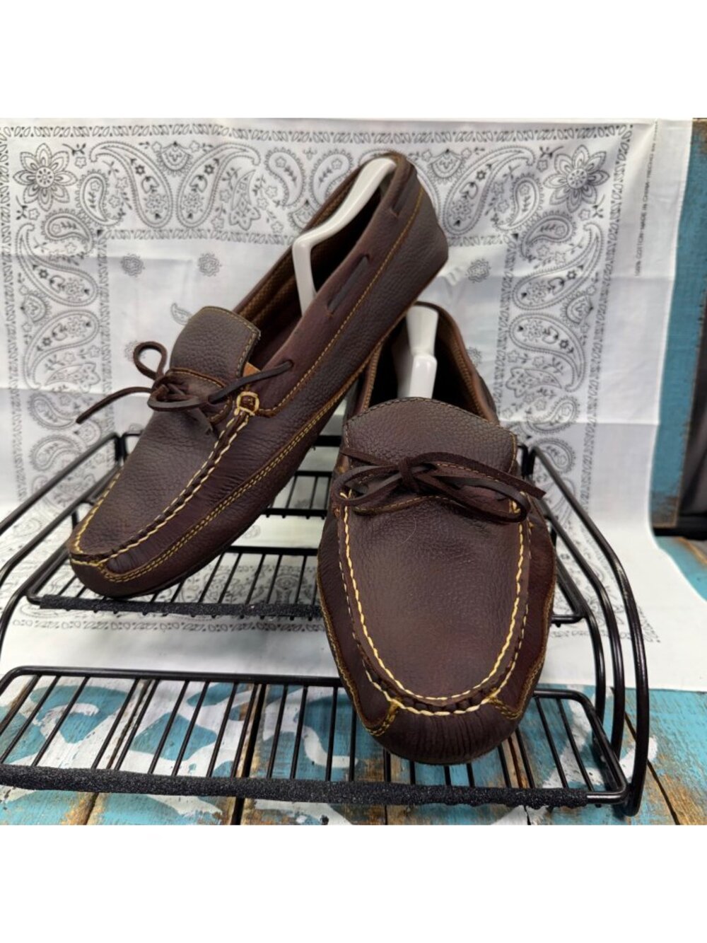 Hitchcock Wide Shoes For Men Sz 12(5E) Brown Casual Moc/Slipper Leather Loafers